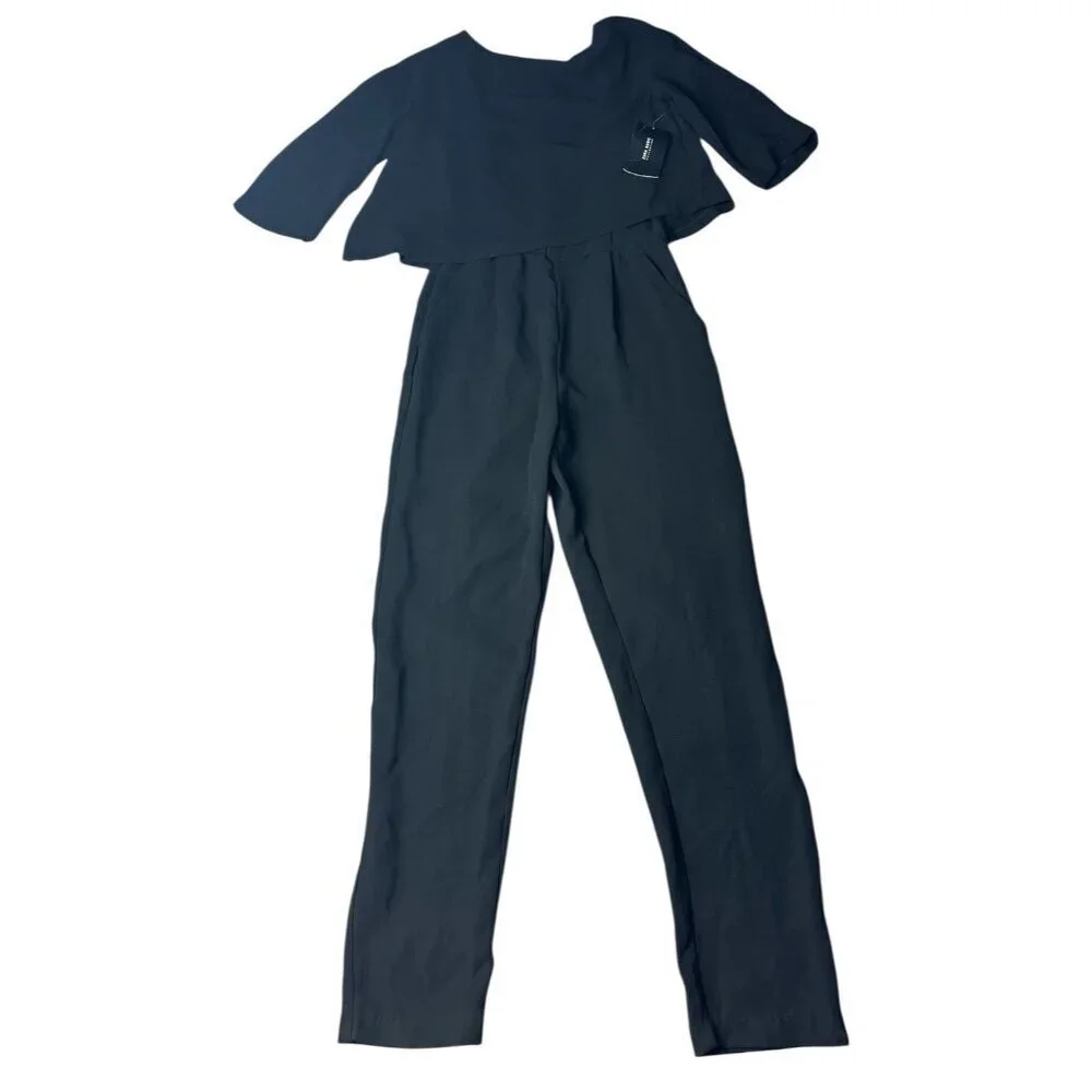 Zara Women’s Long Layered Jumpsuit Black Size XS New - Picture 2 of 16